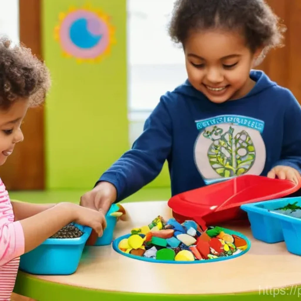 유아교육지도사 실기시험 대비 교육 자료 제작 - "
**Prompt 2: Children Engaging with Eco-Friendly Learning Play**
"A vibrant and inclusive classro...