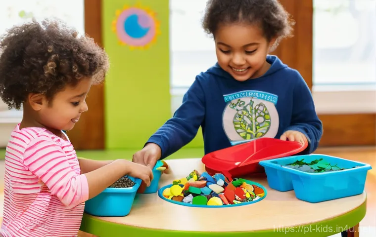 유아교육지도사 실기시험 대비 교육 자료 제작 - "
**Prompt 2: Children Engaging with Eco-Friendly Learning Play**
"A vibrant and inclusive classro...