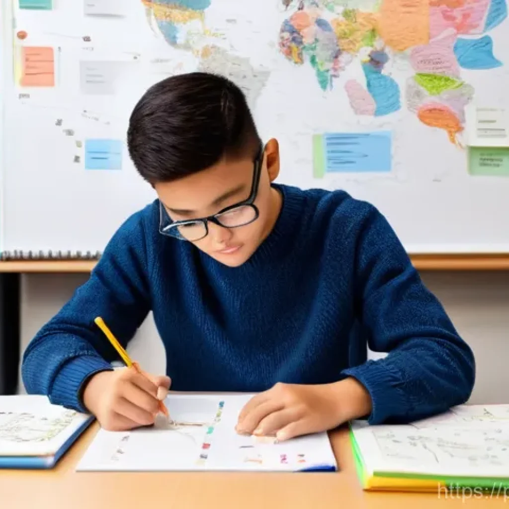 유아교육지도사 자격증 시험일 대비 공부법 - **Prompt:** "A young adult student, appearing focused and determined, sits at a clean, well-organize...