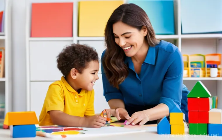 유아교육지도사로서의 직업 정체성 확립 방법 - **Prompt:** A warm and inviting image of a diverse early childhood educator, a woman in her late 20s...