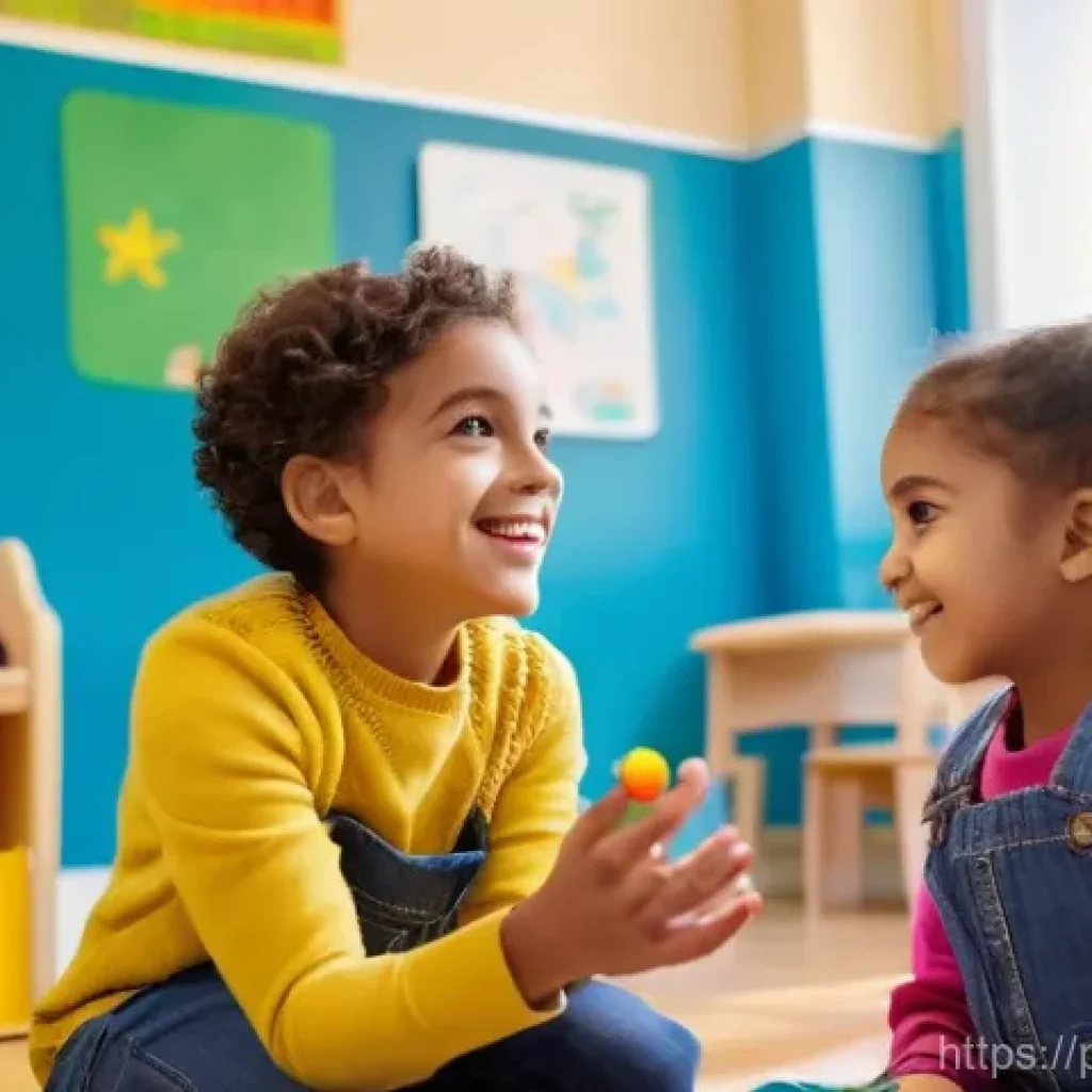 유아교육지도사 실기시험 시 주요 채점 기준 - A warm and inviting scene inside a Portuguese early childhood classroom. A female educator with a ki...