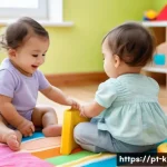 유아교육지도사 근무지에 따른 업무 차이 - A heartwarming scene in a Portuguese creche (nursery) for toddlers aged 1-2 years. Several cheerful ...