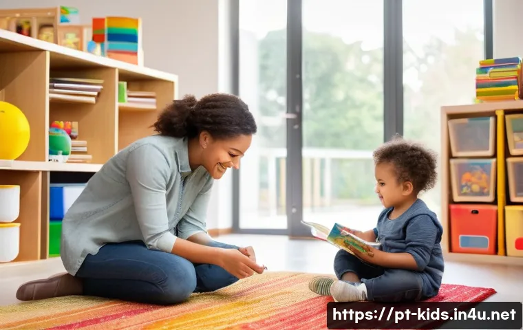 유아교육지도사 실무에서의 문제 해결 사례 - A warm and inviting early childhood classroom scene with diverse young children engaged in various a...