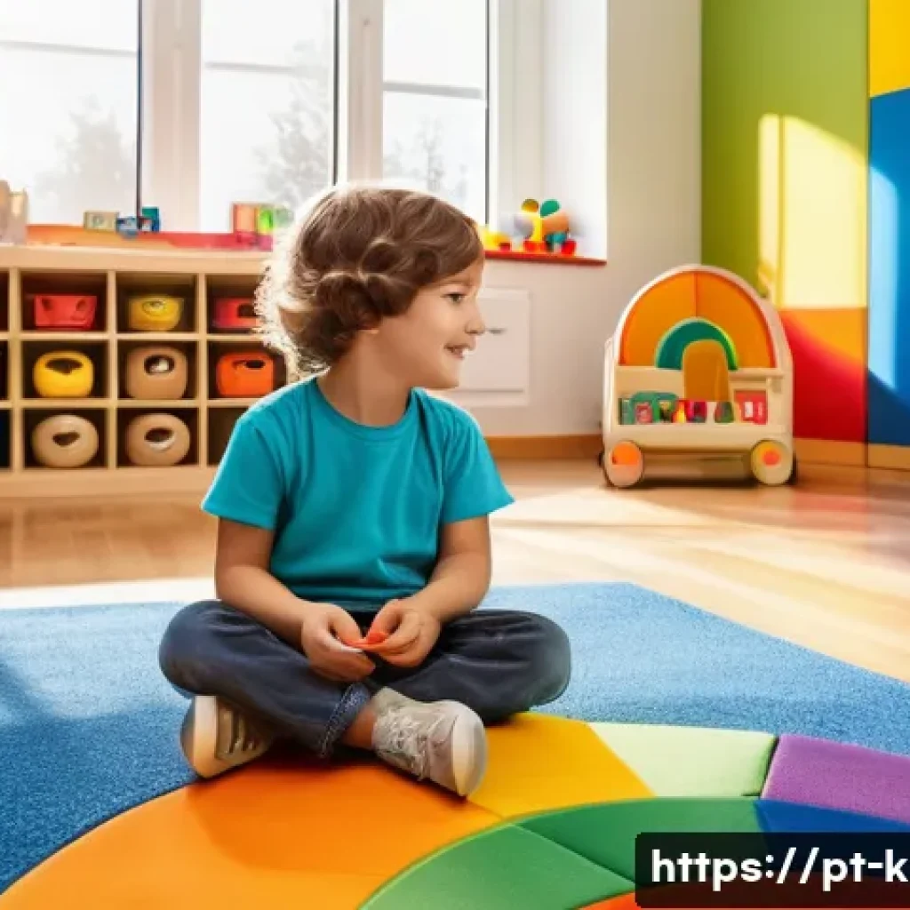 유아교육지도사로서 교육 설계 후 사례 공유 - A vibrant early childhood classroom corner designed to stimulate sensory development, featuring a va...