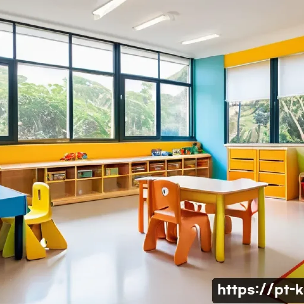 유아교육지도사 신입의 첫 근무 준비법 - A bright and cheerful early childhood classroom in a Brazilian daycare center, featuring well-organi...