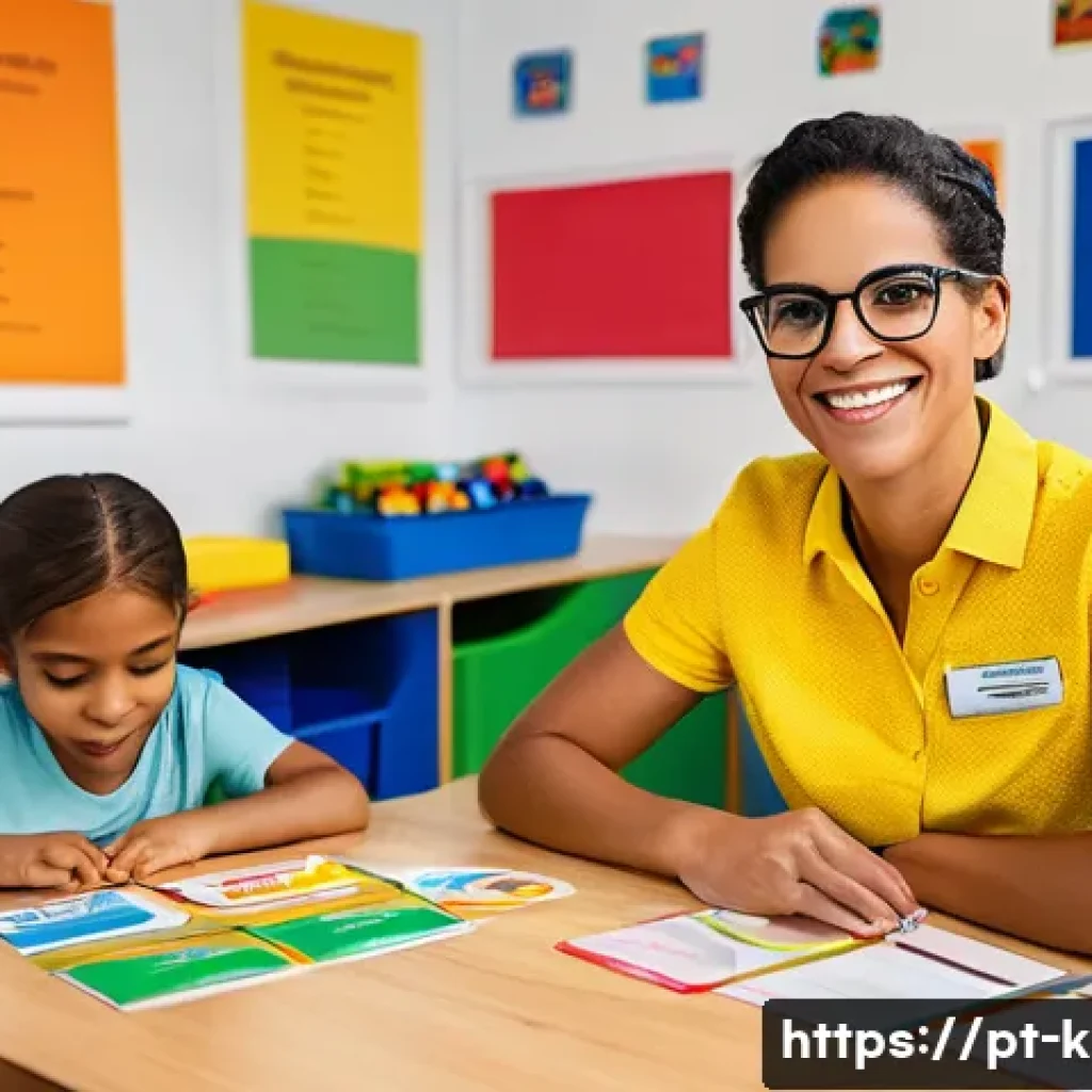 유아교육지도사 연봉협상 시 고려사항 - A professional female early childhood educator in a modern Brazilian classroom in the Southeast regi...