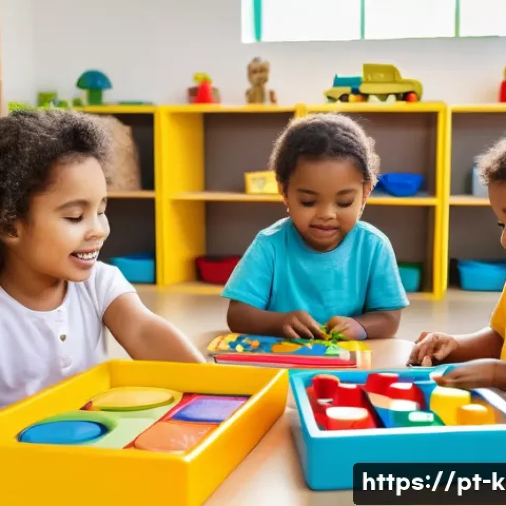 유아교육지도사 자격증을 위한 필수 도구 리스트 - A bright and cheerful early childhood classroom scene in Brazil, featuring a diverse group of young ...