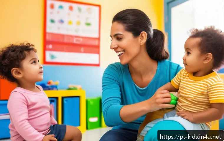 유아교육지도사로서 근무 중 발생하는 긴급 상황 대처 - A detailed and realistic scene inside a vibrant early childhood classroom in Brazil, showing a femal...