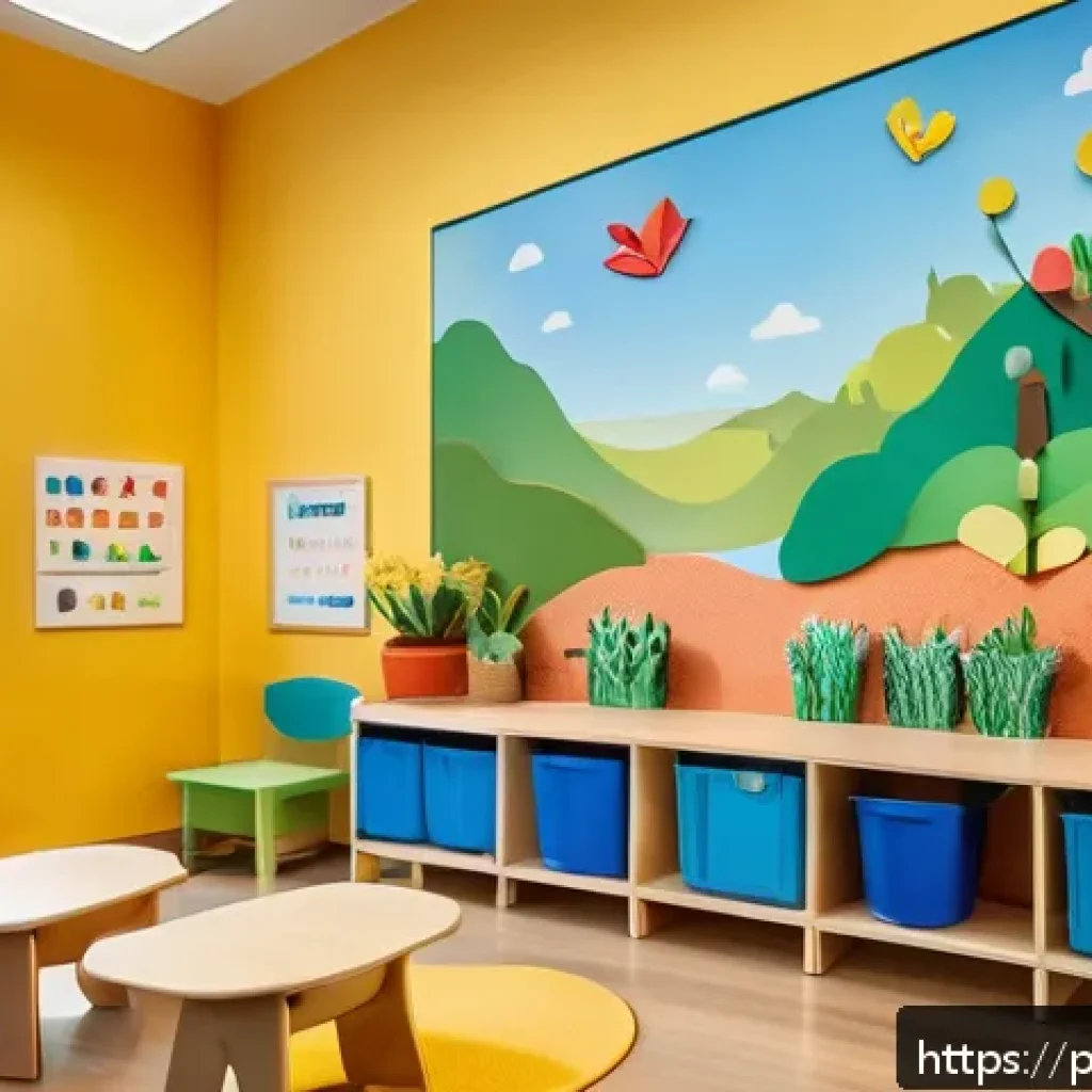 유아교육지도사로서의 강의 기술 심화 학습법 - A vibrant sensory learning environment for preschool children in a Brazilian classroom, featuring lo...