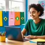 Home 22 유아교육지도사 필기시험 대비 학습자료 추천 - A bright and cozy study room with a young adult woman of Brazilian descent sitting at a wooden desk ...